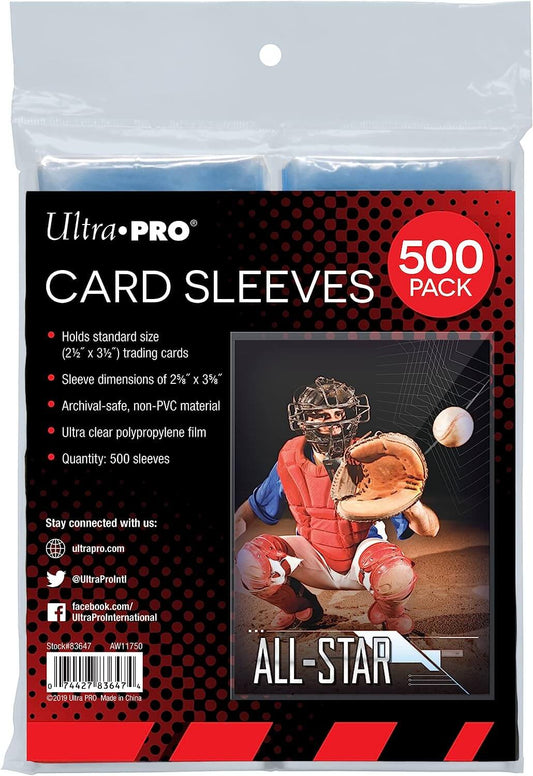 Ultra PRO: 2-1/2″ x 3-1/2″ Soft Card Sleeves - 500 Pack